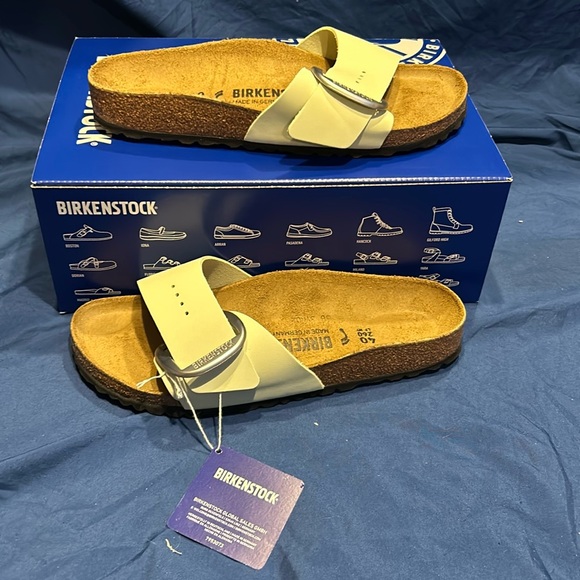 Birkenstock Shoes - Birkenstock- Madrid Big Buckle, Faded Lime, women QS